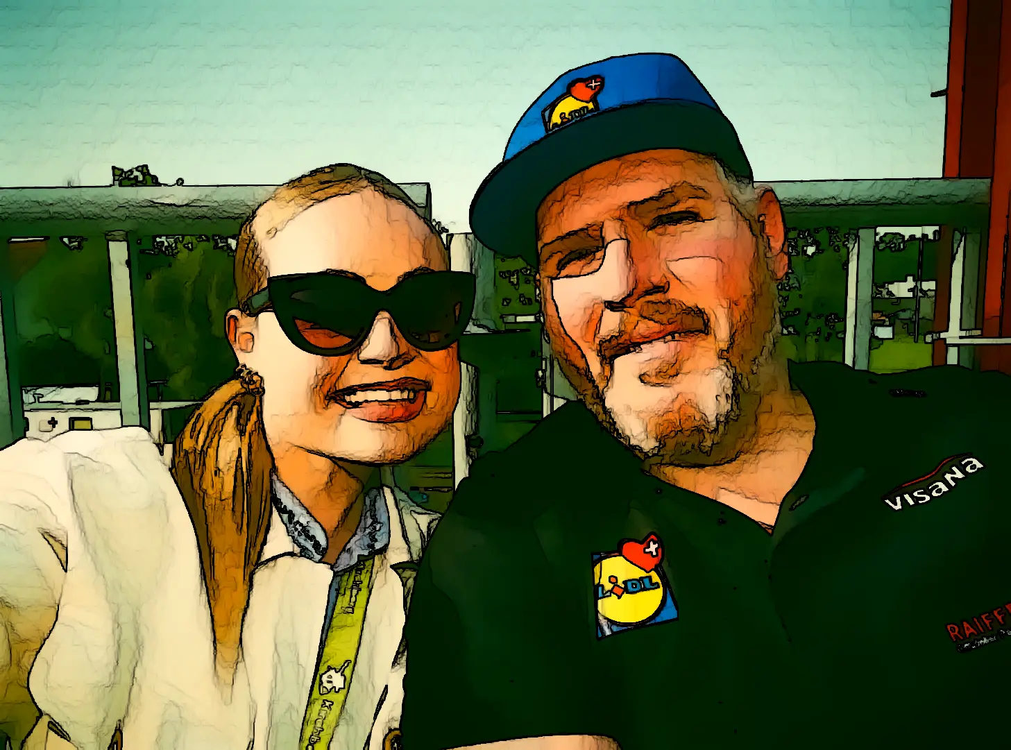 Anna an einem Schwingfest mit dem Sponsor